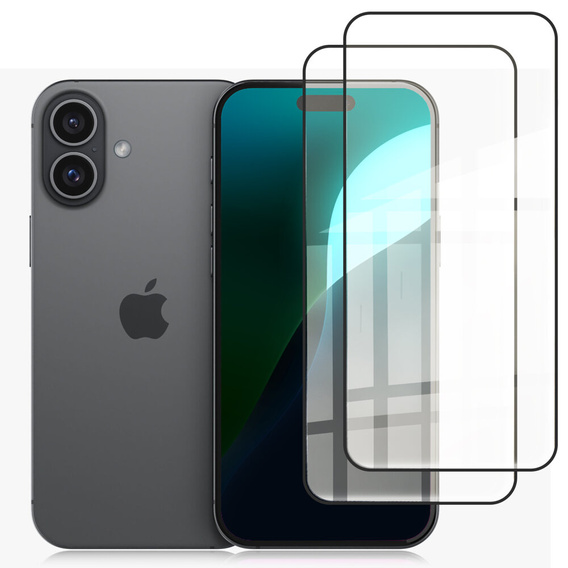 2x edzett üveg ERBORD 3D a iPhone 16 Plus teljes képernyő