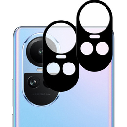 2x ERBORD edzett üveg a kamera számára, hogy Oppo Reno 10 / 10 Pro, fekete