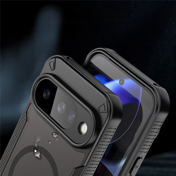 Páncélozott tok Google Pixel 10 Pro XL-hez, MagSafe, matt, fekete
