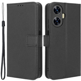 Pattintható tok a Realme C55, Wallet, Smart Magnet, fekete