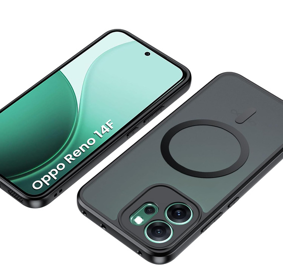 Matt tok Oppo Reno 14F, MagSafe-hoz, áttetsző fekete