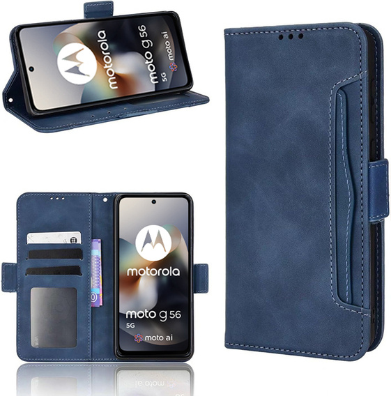 Pattintható tok a Motorola Moto G56 5G, Card Slot, sötétkék