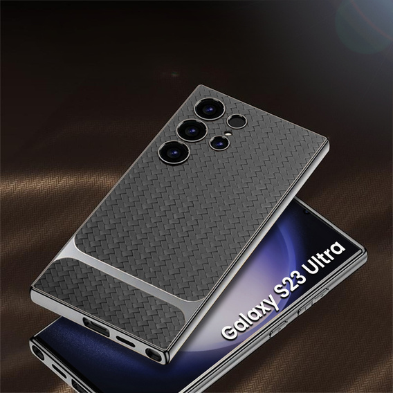 Telefontok a Samsung Galaxy S23 Ultra, GKK Woven Leather, szürke
