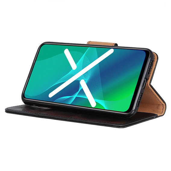 Pattintható tok a Sony Xperia 10 III, Split Leather Wallet, fekete