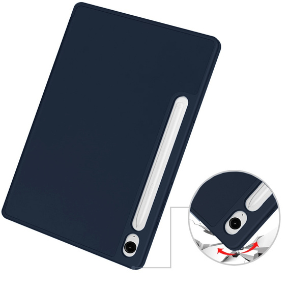 Tok Samsung Galaxy Tab S10 FE+ Plus, Smartcase tolltartóval, sötétkék
