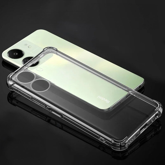 Tok Xiaomi Redmi 13C, Anti-Shock, átlátszó + üveg 9H