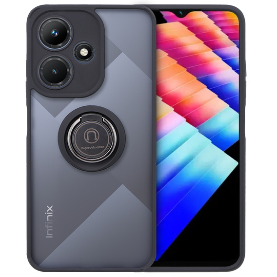 Tok Infinix Hot 30i, Frosted Ring, fekete