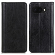 Pattintható tok Google Pixel 9A, Split Leather, fekete