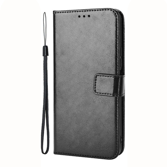 Pattintható tok a Oppo A78 4G, Crazy Horse Wallet, fekete