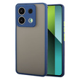 Szilikon tok Xiaomi Redmi Note 13 Pro 5G, kamera védelemmel, átlátszó / kék + edzett üveg 9H