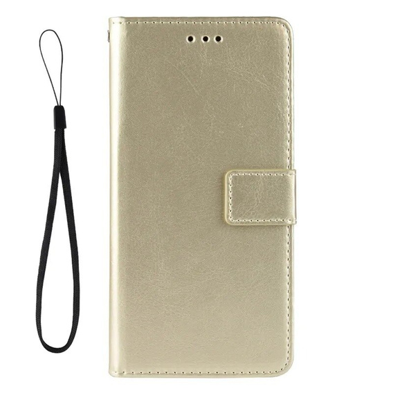 Pattintható tok a Xiaomi Poco F6 Pro, Crazy Horse Wallet, arany