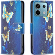 Pattintható tok a Xiaomi Redmi Note 13 Pro 5G, Wallet, Butterflies kék