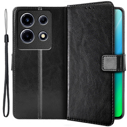 Pattintható tok a Infinix Note 30 VIP, Crazy Horse Wallet, fekete