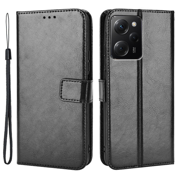 Pattintható tok a Xiaomi Poco X5 Pro 5G, Wallet, fekete