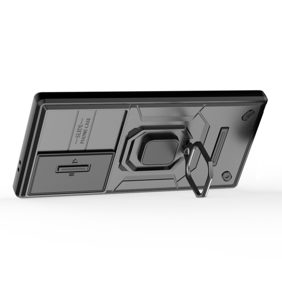 Telefontok a Samsung Galaxy S24 Ultra, KickStand Camera Lens, fekete