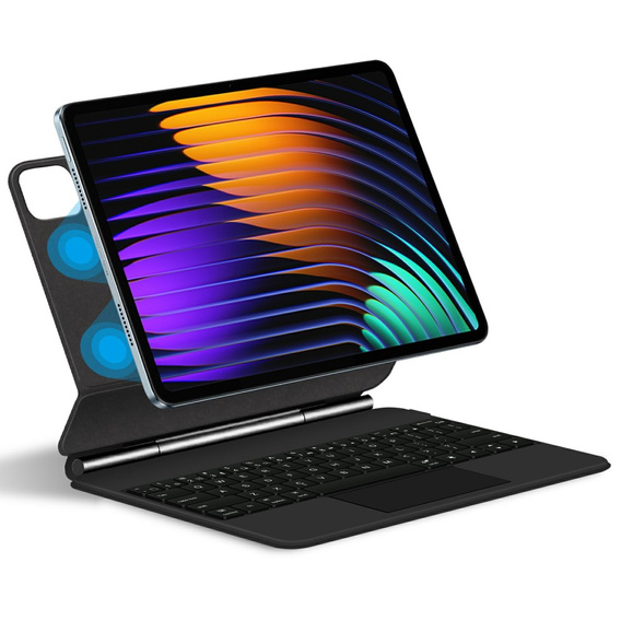 Billentyűzet tok Xiaomi Pad 7 / 7 Pro, mágneses billentyűzet érintőpad, fekete