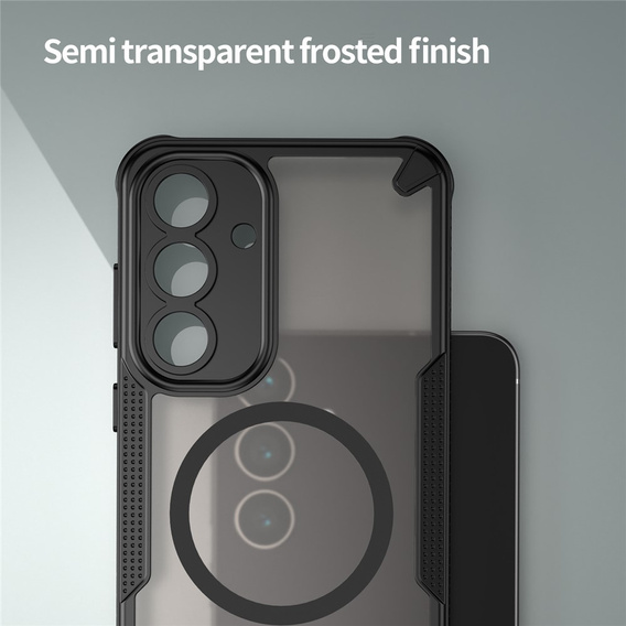 Páncélozott tok Samsung Galaxy S25 FE készülékhez, MagSafe, matt fekete