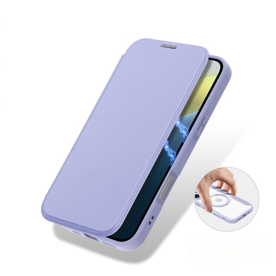Dux Ducis Telefontok a iPhone 16, Skin X Pro, MagSafe, lila