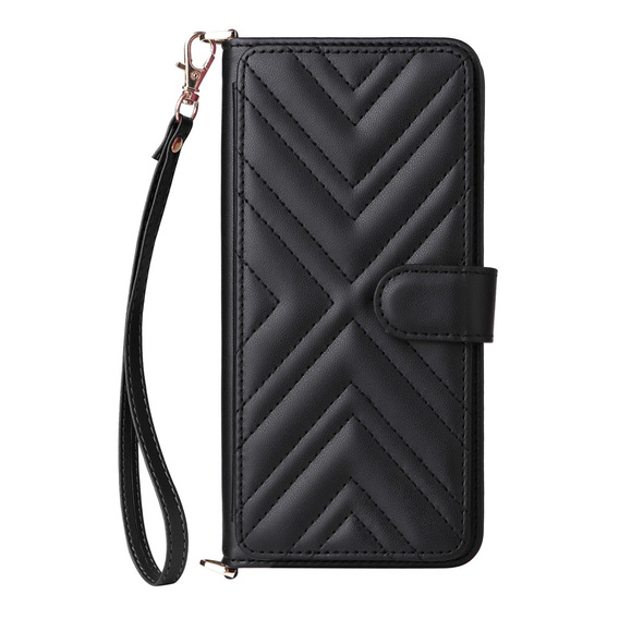 Tok patenttal a Xiaomi Poco F7 Pro-hez, Crossbody Leather Wallet, fekete