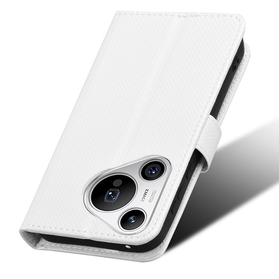 Pattintható tok a Huawei Pura 70, Wallet Smart Magnet, fehér