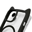 Tok iPhone 15-hoz, MagSafe, Cute Cat, fekete + képernyőüveg