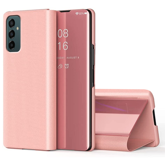 Telefontok a Samsung Galaxy M23 5G / M13, Clear View, rózsaszín rose gold