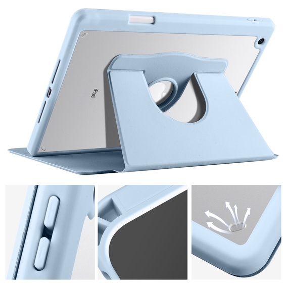 Tok iPad 10.2" 2021/2020/2019 (9/8/7 gen.), tolltartóval, 360°-os forgatható, kék