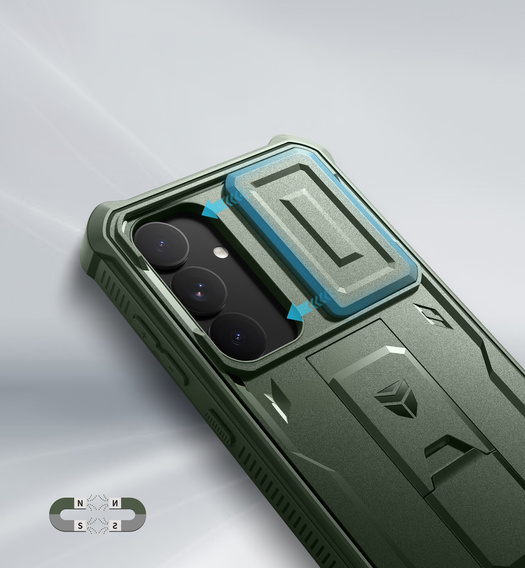 Páncélozott tok a Samsung Galaxy S25+ Plus, Dexnor Full Body (Two Frames), zöld