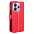 Pattintható tok a Xiaomi Redmi Note 14 4G, Crazy Horse Wallet, piros