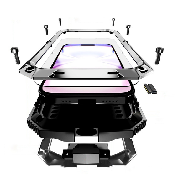 R-JUST tok állvánnyal és beépített üveggel iPhone 17-hez