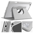 Tok iPad 10.2" 2021/2020/2019 (9/8/7 gen.), tolltartóval, 360°-os forgatható, szürke