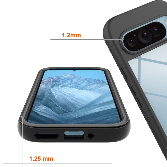 Tok Google Pixel 9 / Google Pixel 9 Pro készülékhez, Shockproof, fóliával, MagSafe-hoz, fekete
