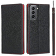 Bőr tok a Samsung Galaxy S22, ERBORD Grain Leather, fekete