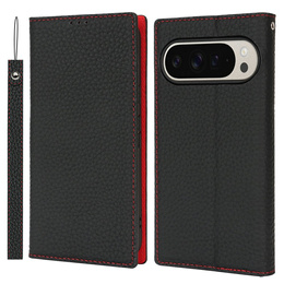 Pattintható tok Google Pixel 10 Pro XL-hez, Litchi Grain bőr, fekete