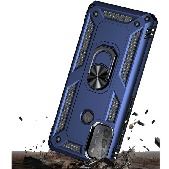 Páncélozott telefontok a Motorola Moto G50, Nox Case Ring, kék