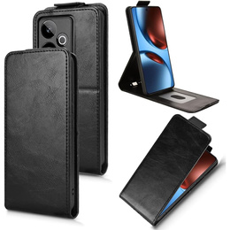 Pattintható tok a Realme GT 7 / 7T, Flip, fekete