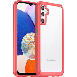 Telefontok a Samsung Galaxy A14 4G/5G, Fusion Hybrid, átlátszó / piros