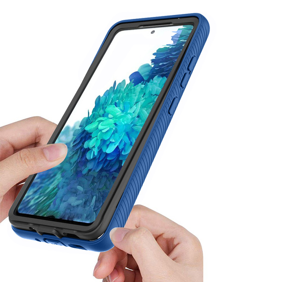 Tok Samsung Galaxy S20 FE készülékhez, Shockproof, fóliával, sötétkék