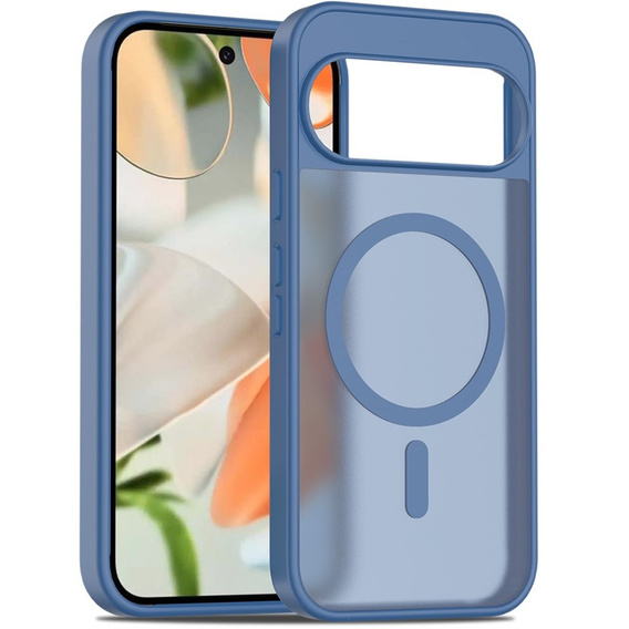 Matt tok Google Pixel 10 / 10 Pro, MagSafe-hoz, áttetsző kék