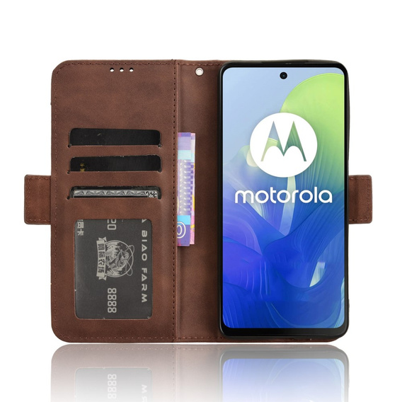 Pattintható tok a Motorola Moto E14, Card Slot, barna