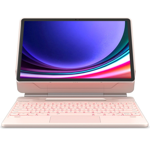 Billentyűzet tok Samsung Galaxy Tab S7+ / S7 FE / S9+ / S8+ / S9 FE+ / S10+, Dexnor Magnetic Keyboard Touchpad, rózsaszín