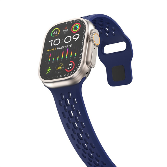 Szilikon szíj Apple Watch 1/2/3/4/4/5/6/7/8/SE/ULTRA 42/44/45/49MM órához, tengerészkék