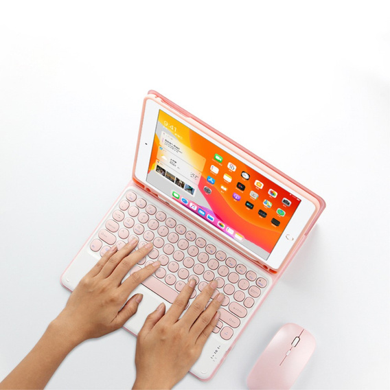 Tok + billentyűzet iPad Pro 11 2021 / 2018, iPad Air 10.9 4 2020 / 5 2022, Pen Slot, rózsaszín rose gold