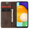 CASEME tok Samsung Galaxy A53 5G, Leather Wallet Case, kávé
