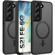 Tok Samsung Galaxy S21 FE-hoz, MagSafe, ERBORD Matt Case, fekete + képernyőüveg