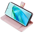 Pattintható tok a Honor Magic5 Lite, Wallet Zipper Pocket, rózsaszín