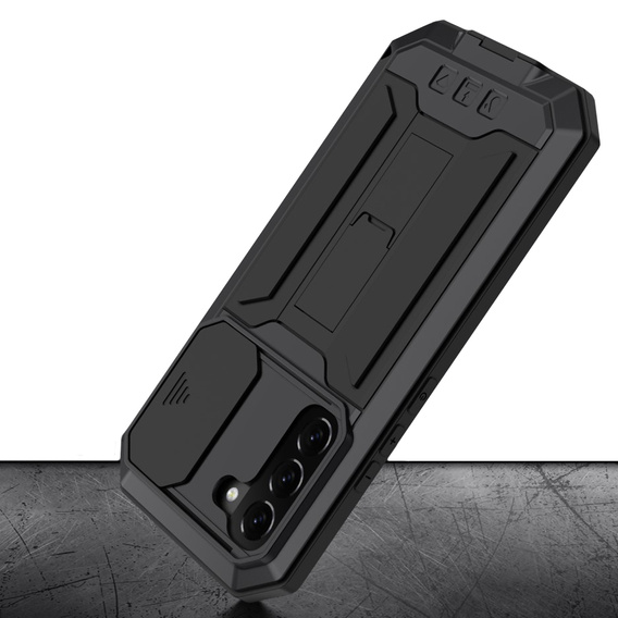 Páncélozott tok a Samsung Galaxy S22, R-JUST CamShield Slide, fekete
