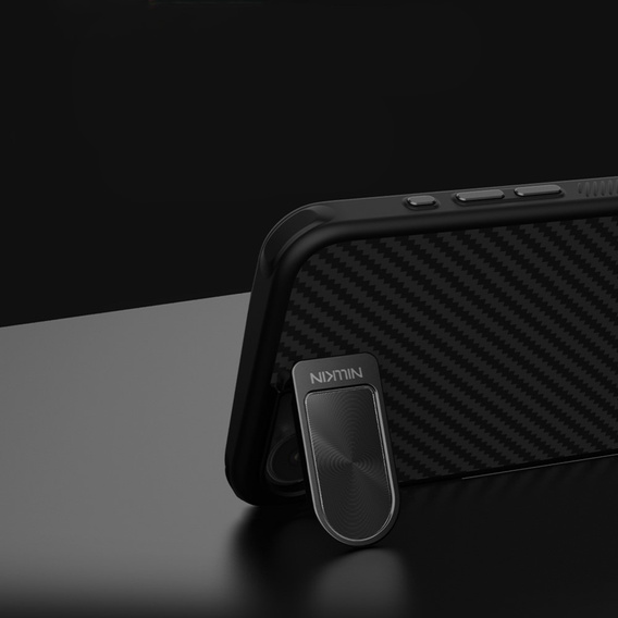 Tok iPhone 16e, páncélozott Nillkin, Carboprof Case, Magsafe, fekete