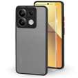 Szilikon tok Xiaomi Redmi Note 13 5G, kamera védelemmel, átlátszó / fekete + edzett üveg 9H