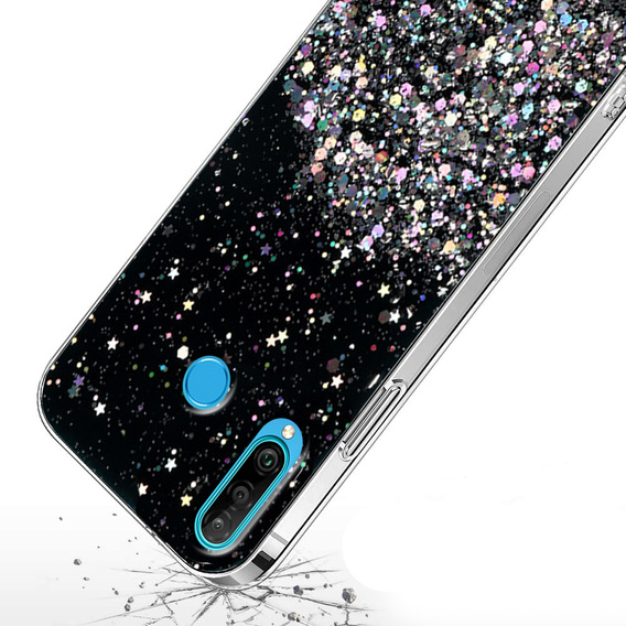 Telefontok a Huawei P30 Lite, Glittery, fekete